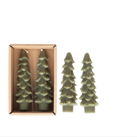 Creative Co-Op Creative Co-Op Flaire Evergreen Tree Taper Candle 5 in. XS0433